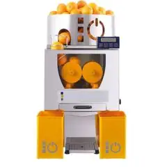 ZITRUSPRESSEN AUS EDELSTAHL - Mod. F 50 AC - AUTOMATISCHE ZUFUHR - DIGITALE ZUFUHRPROGRAMMIERUNG - LEISTUNG: 20/25 Zitrusfrüchte/ Min. - MAXIMALER FRUCHTDURCHMESSER BIS ZU Ø mm 80 - EINPHASIG - CE-NORM
