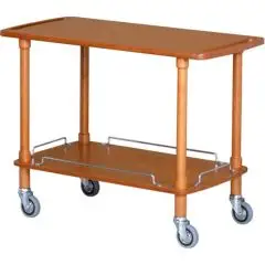 SERVIERWAGEN AUS HOLZ MIT 2 ETAGEN - MOD. CLP2 - Struktur in Vollholz - Etagen aus Birke-Multiplex - Abmessungen in cm. (B x T x H): 110 x 55 x 82
