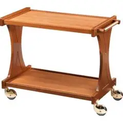 SERVIERWAGEN AUS HOLZ MIT ZWEI BÖDEN - MOD. CL2000 - Rahmenstruktur in Birke-Multiplex - BÖDEN aus Melamin - Abmessung in cm (B x T x H): 86 x 55 x 85