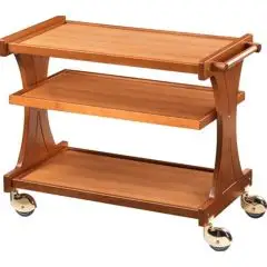 SERVIERWAGEN AUS HOLZ MIT DREI BÖDEN - MOD. CL2150 - Rahmenstruktur in Birke-Multiplex - BÖDEN aus Melamin - Abmessung in cm (B x T x H): 86 x 55 x 85