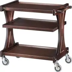 SERVIERWAGEN AUS HOLZ MIT DREI BÖDEN - MOD. CL2151 - Rahmenstruktur in Birke-Multiplex - BÖDEN aus Melamin - Abmessung in cm (B x T x H): 106 x 55 x 85
