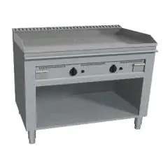 TEPPANYAKIHERD, GAS, 2 HEIZZONEN  - Mod. VGO2100L - 2 Heizzonen - nach Maß gefertigt - offener Unterbau - hartverchromte Kochplatte - 4-seitige Aufkantung - Gas-Leistung: 11,6 kW (2x5,8 kW) - Produktmaße in cm (BxTxH): 100 x 72 x 85 - EG-Norm