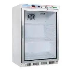 KÜHLSCHRANK AUS LACKIERTEM BLECH UND ABS-KUNSTSTOFF - STATISCHE KÜHLUNG - ECO - Mod. G-ER200G - 1 GLASTÜR - NUTZVOLUMEN: 130 LITER - TEMPERATUR: +2º/+8ºC - Abmessungen in cm (B x T x H): 60 X 58,5 X 85,5 - EG-NORM