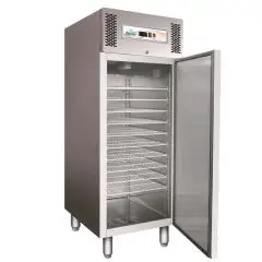 KÜHLSCHRANK AUS EDELSTAHL AISI 304  - FÜR EISDIELEN - UMLUFTKÜHLUNG - Mod GE800BT - Bruttokapazität: 737 LITER - 1 TÜR - TEMPERATUR: -10º/-22ºC - Abmessungen in cm. (B x T x H): 74 x 99 x 201 - EG-NORM