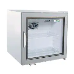 MINIBARKÜHLSCHRANK AUS LACKIERTEM BLECH - STATISCHE KÜHLUNG - Mod. G-SC50G - NUTZVOLUMEN: 68 LITER - 1 GLASTÜR - TEMPERATUR: +2°/+8°C - Abmessungen in cm (B x T x H): 57 x 53,3 x 53 - EG-NORM