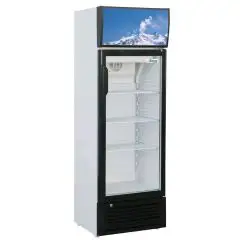 KÜHLSCHRANK AUS LACKIERTEM BLECH UND ALUMINIUM - FÜR SNACKS - STATISCHE KÜHLUNG - Mod G-SNACK176SC - 1 GLASTÜR - NUTZVOLUMEN: 171 LITER - TEMPERATUR: +2°/+8°C - Abmessungen in cm (B x T x H): 55 x 45 x 165 - EG-NORM