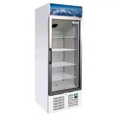 KÜHLSCHRANK AUS LACKIERTEM BLECH - FÜR SNACKS - STATISCHE KÜHLUNG - Mod. G-SNACK340TNG - NUTZVOLUMEN: 331 LITER - 1 GLASTÜR - TEMPERATUR: +2°/+8°C - Abmessungen in cm (B x T x H): 66 X 65 X 191 - EG-NORM