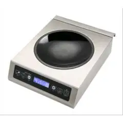INDUKTIONSWOK - Mod. INDW 350 K - Glaskeramikplatte - LED Display - Induktionsfläche: 140 mm ÷ 220 mm - Leistung: 3,5 kW - einphasiger Anschluss - Produktmaße in cm (B  x T x H): 34 x 44 x 11,5 - EG-Norm