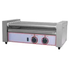 WURSTWÄRMER- Mod. R 7 - 7 Rollen aus Edelstahl - Kapazität: ca 12 St. - Temperaturbereich: +50/+250 °C - Leistung: 590 W - einphasiger Anschluss - Produktmaße in cm (B  x T x H): 58 x 30,5 x 23 - EG-Norm