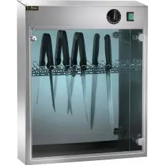 ELEKTRISCHES MESSER-STERILISIERGERÄT, WANDAUSFüHRUNG - ULTRAVIOLETTSTRAHLEN - MOD. SUV 14 - HALTERUNG FÜR 14 MESSER - STRAHLUNGSLeistung: : 1 LAMPE UV/C W 16 - STROMANSCHLUSS 230V EINPHASIG 50/60Hz - ABMESSUNGEN IN CM (B x T x H): 54 X 16 X 64 - EG-NORM