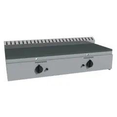 PIADINA-GRILLPLATTE / GAS- Mod. RAJ2GKBB - Stahlplatte - 2 Kochflächen - thermische Leistung: 26 kW - Produktmaße in cm (BxTxH): 126 x 53 x 25,5 - EG-Norm