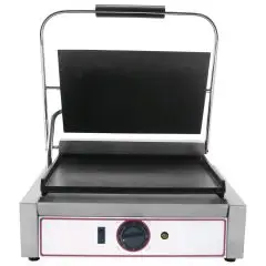 ELEKTRO KONTAKTGRILL AUS GUSSEISEN - Mod. LM 1 - glatte Platte - Kochfläche: 22,5x23 cm - Leistung: 1,8 kW - einphasiger Anschluss - Produktmaße in cm (B  x T x H): 43 x 31 x 22 - EG-Norm