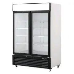 STAHLK&Uuml;HLSCHRANK &ndash; Mod. MCF8716GR - BEL&Uuml;FTET - KAPAZIT&Auml;T LT 1300 - N. 2 GLAST&Uuml;REN - TEMPERATUR 0&deg;/+8&deg;C - Schwach. cm L 138,2 x P 80,5 x h 206,5 &ndash; CE-Standard