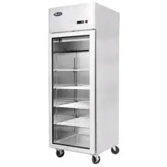 K&Uuml;HLSCHRANK AUS EDELSTAHL &ndash; F&Uuml;R SNACKS &ndash; Mod. YCF9407GR - BEL&Uuml;FTET - KAPAZIT&Auml;T LT 410 - N. 1 GLAST&Uuml;R - TEMPERATUR -17&deg;/-20&deg;C - SCHWACH. cm L 60 x P 73 x h 195,5 &ndash; CE-Standard