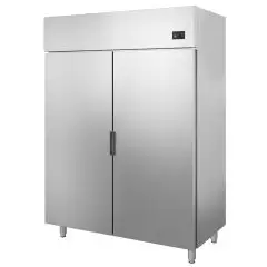 Kühlschrank aus Edelstahl - Mod. 96TN - Gastronorm 2/1 (65 x 53 cm) - 2 Türen - Umluftkühlung - Nutzvolumen: 1400 Liter - Energieeffizienzklasse: C - Temperaturbereich:  -2° / +8° C - Produktmaße in cm (B x T x H):  144 x 80 x 202 - CE-Kennzeichnung