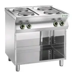 ELEKTROHERD MIT 4 FLAMMEN - MOD CC74P - Einbaukochfeld - Leistung kW 10,4 - Abmessungen cm B 80 x T 70 x H 90 - CE-Norm