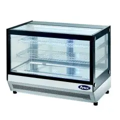 EDELSTAHL-SNACK-K&Uuml;HLVITRINE &ndash; Mod. QUADRAT WTF120L - Bel&uuml;ftet - Temperatur +2/+8&deg;C - Kapazit&auml;t Lt 120 - Stromversorgung EINPHASE 230V/1/50 Hz - Leistung W 242 - Abmessungen cm L 75 x P 56 x 68h