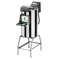 KARTOFFELSCHÄLER Mod. PPF18 - Fassungsvermögen 18 kg - Stundenleistung 220 kg/h - (mit Schälscheibe und Untergestell Mod.CI) - ANSCHLUSSWERTE EINPHASIG oder DREIPHASIG - Leistung 1,5 hp/1100W - CE-Kennzeichnung