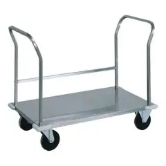 KISTENWAGEN - MOD. CPB1472 - Plattform aus Edelstahlblech - Doppelter Griff - Räder ø mm 140 - Abmessungen in cm (B x T x H): 61 x 110 x 85