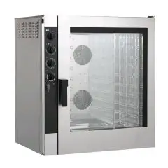 GAS HEISSLUFTDAMPDOFEN (DAMPFERZEUGUNG MIT DIREKTER EINSPRITZUNG) FÜR KONDITOREIEN UND GASTRONOMIEBETRIEBE - Mod NECG102 - ELEKTROMECHANISCHE STEUERUNG - EINPHASIGER ANSCHLUSS: 230/1/50 - LEISTUNG: 19 + 0,6 kW - KAPAZITÄT: 10 X (GN 1/1 ; 60X40) - EINSCHUB