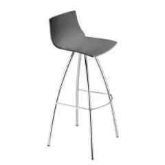 HOCKER "DAY" - MOD. 2305 -  HÖHE: 82 cm - STRUKTUR AUS VERCHROMTEM STAHL - SITZ AUS TECHNOPOLYMER - FÜR DEN INNENBEREICH GEEIGNET - MONTAGE NOTWENDIG- ABMESSUNGEN IN CM (BxTxH): 42 x 47 x 103 - CE-KENNZEICHNUNG