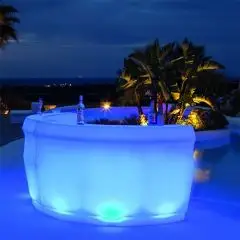 BELEUCHTETE BAR-THEKE - MOD PEMBA LIGHT - FÜR INNEN-/AUßENBEREICH - STRUKTUR AUS POLYETHYLEN - CE-NORM