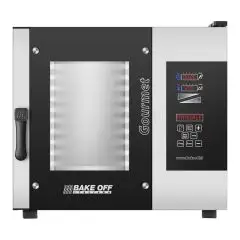 GAS KOMBI-BACKOFEN MIT HEISSLUFT UND DAMPF, DIGITALE STEUERUNG - Cod. GOURMET 511G - GEEIGNET FÜR GASTRONOMIEBETRIEBE - Kapazität: 5 GN 1/1 Bleche (32,5x53 cm) - Leistung: 8 kW - einphasiger Anschluss: 230 V 50/60 Hz - max.Temperatur: 270°C  - katalytisch