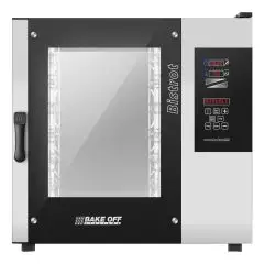 ELEKTRO KOMBI-BACKOFEN MIT HEISSLUFT UND DAMPF, TOUCH-BEDIENUNG - Cod. BISTROT 665E - GEEIGNET FÜR BÄCKEREIEN UND KONDITOREIEN - Kapazität: 6 Bleche im Format 40x60 cm  oder 46x66 cm - Leistung: 10 kW - Anschlusswerte: 230/400 V 50/60 Hz - max.Temperatur:
