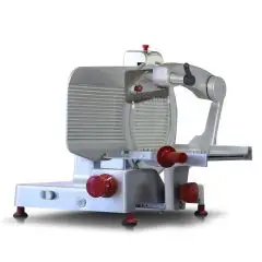 VERTIKALE AUFSSCHNITTMASCHINE FÜR WURSTWAREN - Mod AF370HVS ABK - ARMBLOCK-Arm (automatische Entriegelungsarm) - Einphasen- oder Dreiphasen-Stromversorgung - Klinge Ø 370 - Schneidleistung mm 330x260 - CE-Norm