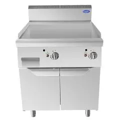 GAS-GRILLPLATTE MIT GLATTER INOX-GRIDDLEPLATTE - Mod. CV9I8IHC - UNTERBAU MIT FLÜGELTÜREN - Leistung: 20 kW - Produktmaße (B x T x H): 80 X 90 X 114 - CE Kennzeichnung