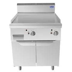 GAS-GRILLPLATTE MIT GLATTER INOX-GRIDDLEPLATTE - Mod. CV7I8IHC - UNTERBAU MIT FLÜGELTÜREN - Leistung: 14 kW - Produktmaße (BxTxH): 80 X 70 X 108,5 - CE Kennzeichnung