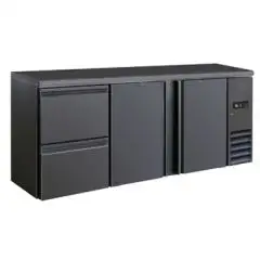 RETROBAR KÜHLSCHRANK FÜR GETRÄNKE - Mod DD 322 UF - Temperatur 0°/+10°C - Kapazität von 482 Litern - Einphasige Stromversorgung V220/1 - Leistung von 320 W - Produktmaße (BxTxH) cm 200,2 x 51,3 x 86 - Gewicht von 106 kg
