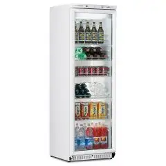 Vertikale Kühlvitrine - Mod. DRINK PV 40 -Fassungsvermögen: 380 Liter - Temperaturbereich: +1°/+8°C - Produktmaße in cm (B x T x H): 60 x 62 x 186,5 - CE-Kennzeichnung