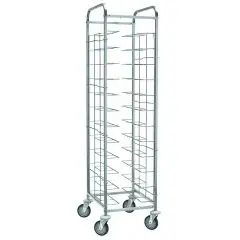 UNIVERSALER TABLETTENWAGEN - MOD. CA1455V12 - Edelstahlstruktur - Verchromte Drahtführungen - Fassungsvermögen für 12 GN 1/1 Tabletten (53x32,5 cm) - Produktmaße (BxTxH) cm 58 x 52 x 185