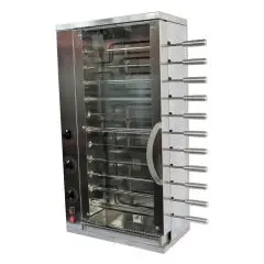 Multigrill- Mod. CEV6 -  tragende Struktur aus Edelstahl - 3 unabhängige Heizelemente mit Energieregler - 6 + 5 Grillspieße aus Edelstahl - Spannung 400V/3N Dreiphasenwechselstrom - Leistung 5,4 KW - Produktmaße (B x T x H): 58,7 X 31,5 X 109 - CE-Norm
