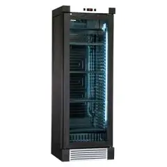WEINKÜHLSCHRANK - Mod ENY 420 N BLACK - STATISCH - TEMPERATUR °C +4/+18 - N. 1 GLASTÜR - STRUKTUR AUS SCHWARZEM ESCHENHOLZ - BRUTTOFÜLLMENGE Lt. 382 - NETTOFÜLLMENGE Lt. 342 - LEISTUNG W 230 - SPANNUNG 220/50Hz EINPHASIG - PRODUKTMAßE (BxTxH) cm 65,5 x 63