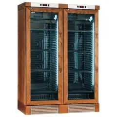 WEINKÜHLSCHRANK - Mod ENY 820 N NM - STATISCH - TEMPERATUR °C +4/+18 - 2 GLASTÜREN - STRUKTUR AUS MITTLEREM WALNUSSHOLZ - BRUTTOKAPAZITÄT von 764 Litern - NETTOKAPAZITÄT von 604 Litern - LEISTUNG von 244 W - 220/50Hz EINPHASIGE STROMVERSORGUNG - PRODUKTMA