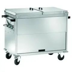 THERMO-BADEMARIE-WAGEN - MOD. TD 2 - Edelstahlstruktur - Doppelwandiger Tank mit Hahn - Einstellbarer Thermostat +30°/+90°C - Stromversorgung 230V/1/50-60Hz