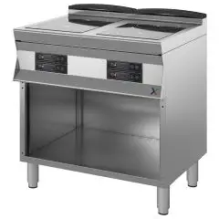 ELEKTROHERD - Mod 7DLEF2B - 4 Induktionskochplatten - offener Unterbau - Produktmaße in cm (B x T x H): 80 x 70 x 85/90