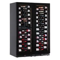 WEINKÜHLSCHRANK - Mod EY355I3VD NL - BELÜFTET - TEMPERATUR +2°/+20°C / +2°/+12°C / +12°/+20°C - 2 GLASTÜREN - STRUKTUR AUS SCHWARZ VORLACKIERTEM BLECH - BRUTTO-KAPAZITÄT Lt. 872 - LEISTUNG 260 WATT - STROMVERSORGUNG 220/50Hz EINPHASIG - PRODUKTMAßE (BxTxH