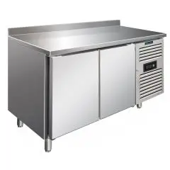 Tiefkühltisch mit Aufkantung - Edelstahl AISI 304 - Umluftkühlung - Mod CXF2200BT - Gastronorm 1/1 (53 x 32,5 cm) - 2 Türen - Nutzvolumen: 313,5 Liter - Temperaturberereich: -18°/-22°C - Produktmaße (B x T x H): 136 x 70 x 96