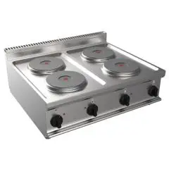 ELEKTRO-KOCHFELD - Mod. G7GWEV4DD - 4 runde Herdplatten - Leistung: 10,4 kW - Produktmaße in cm (BxTxH): 80 x 70 x 27 - EG-Norm