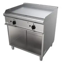GAS-GRILLPLATTE- Mod. G7NUQ2DCN - GLATTE GRILLPLATTE - offener Unterbau - 2 Kochflächen - Leistung: 12 kW - Produktmaße in cm (BxTxH): 80 x 70 x 85 - EG-Norm