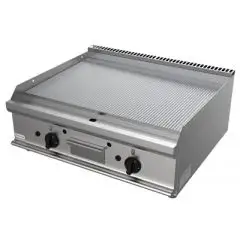 GAS-GRILLPLATTE, TISCHGERÄT - Mod. G7NUQ2DDT - GERILLTE GRILLPLATTE - 2 Kochflächen - Leistung: 12 kW - Produktmaße in cm (BxTxH): 80 x 70 x 27 - EG-Norm
