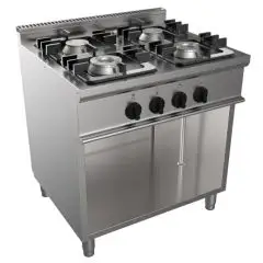 GASHERD MIT 4 FLAMMEN - Mod. G7NURG4D4M - offener Unterbau - Leistung: 18 kW - Produktmaße in cm (BxTxH): 80 x 70 x 85 - EG-Norm