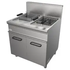 GAS-FRITTEUSE - LINIE EASY - Mod. G7JUM2V17 - 2 Frittierbecken (17 + 17 Liter) Öl - Leistung: 33 kW - Produktmaße in cm (BxTxH): 80 x 70 x 85 - EG-Norm