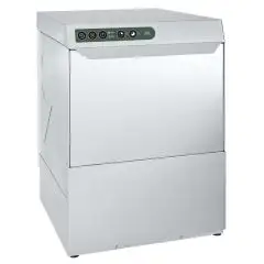 Gläserspülmaschine - Edelstahl AISI 304 - Mod EKO40 - max Einschubhöhe 27,6 cm - Korbmaße (B x T): 40 x 40 cm - Spüldauer  60-120" - Klarspüler- und Reinigungsmittelspender - Produktmaße in cm (B x T x H): 48 x 51,8 x 69,6