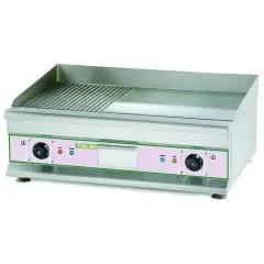 ELEKTRO-GRILLPLATTE-TISCHGERÄT - Mod EG750M - 1/2 gerillte & 1/2 glatte GRILLFLÄCHE - LEISTUNG 6 kW - Kochfläche cm B 74,6 x T 39,8 - DREIPHASIGE Stromversorgung