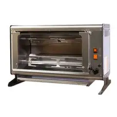 Vertikaler Elektro-Hähnchengrill - Mod. ELBA6/PE 2 ASTE - Kapazität 6 Hähnchen - 2 Spieße aus Edelstahl 12 x 12 mm, Länge 54,3 cm - gepanzerter Widerstand - Anschlusswert 230 V Einphasenwechselstrom- Leistung 2,8 Kw - Produktmaße (B x T x H): 70 x 39,1 x 