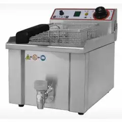 ELEKTRO-TISCHFRITTEUSE - Mod FBR 9 - Fassungsvermögen des Behälters 9 Liter Öl - Leistung 3,5 kW - Einphasige Stromversorgung - Abmessungen cm B 31,5 x T 48 x H 35 - CE-Norm-konform